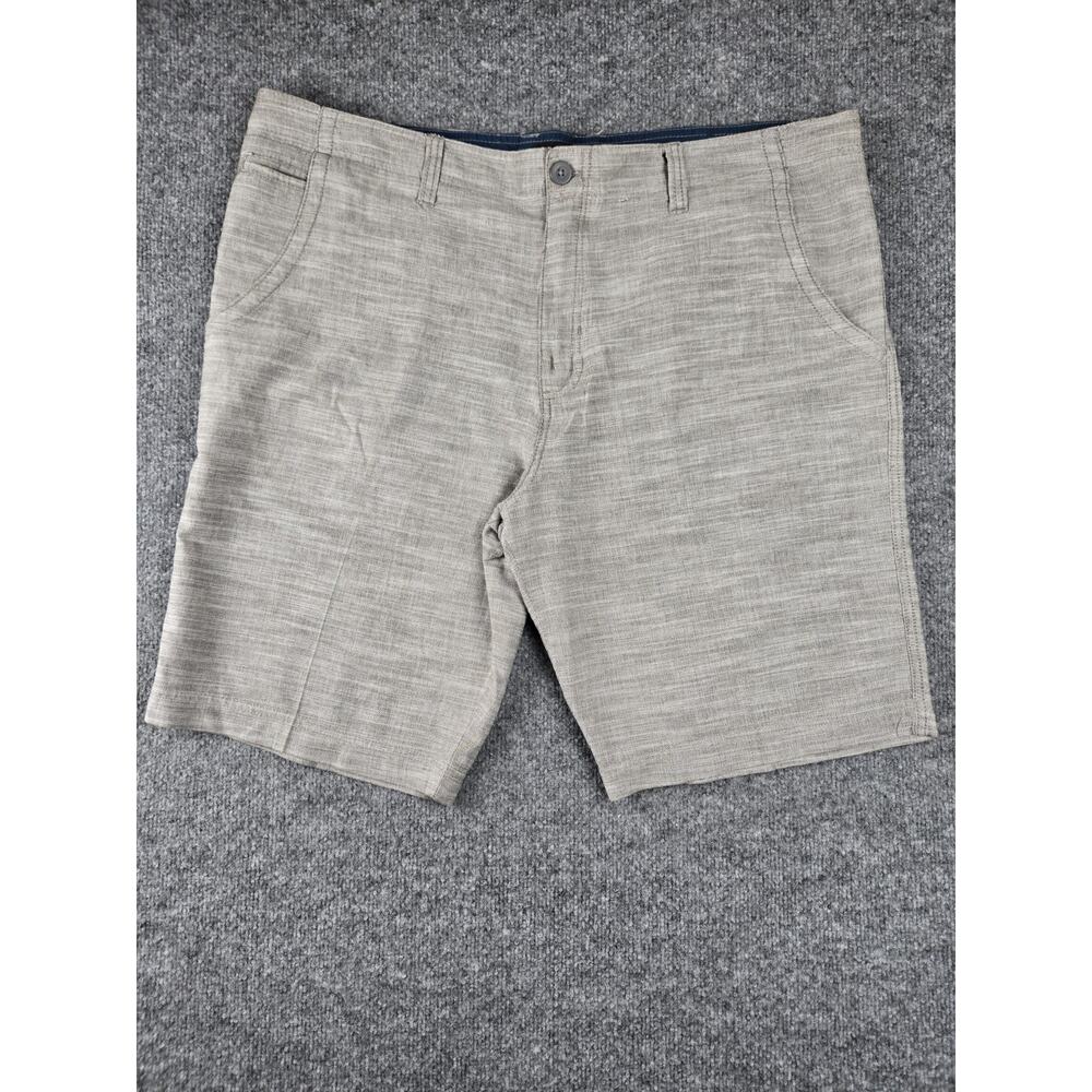 No Boundaries Mens Shorts 42 Gray Chambray Cotton‎ Flat Front 9.5" #366